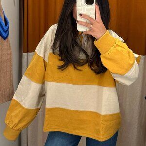 Madewell Women's Striped Rugby Polo Shirt Size M